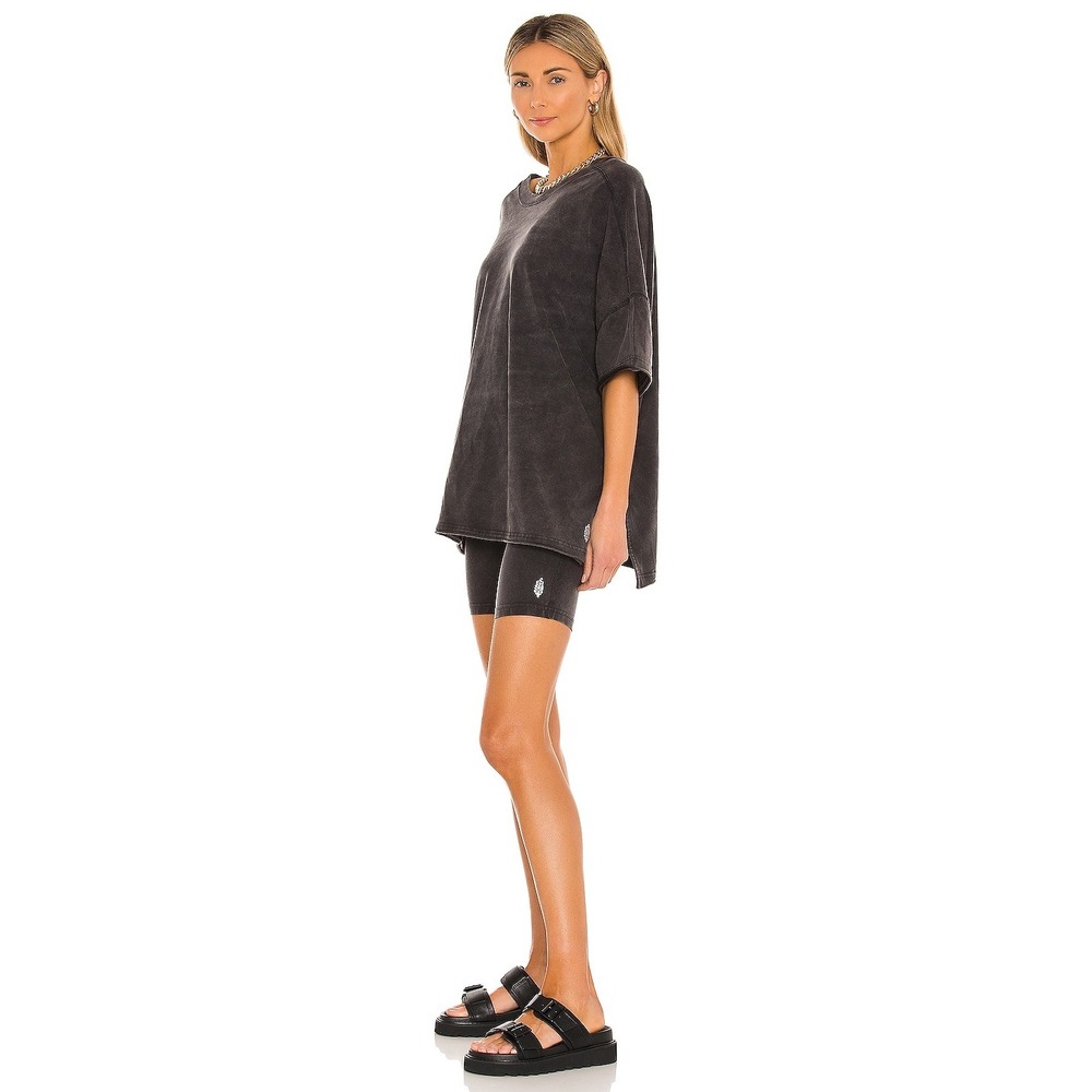 Free People Movement Hot Shot Reversible Oversized Top Large Washed Black